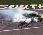 Own a piece of NASCAR history with this signed 2024 Joey Logano Las Vegas Playoff victory burnout photo. This glossy 8x10-inch image captures the excitement of Logano’s championship season.