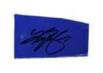 Signed 2024 Kyle Busch #8 Zone Racing race-used sheet metal featuring a blue piece from Sonoma Raceway. This collectible fits easily into a plastic toploader, comes with a COA, and makes a perfect gift for any racing fan.