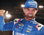 Autographed 2024 Kyle Larson #5 Hendrick Cars Racing Bristol Night Race win photo with Victory Sword. This 8x10 inch glossy photo is hand-signed and comes with a Certificate of Authenticity (COA).