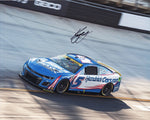 Signed 2024 Kyle Larson #5 Hendrick Cars Racing Bristol Race photo with the Next Gen car. This 8x10 glossy photo is hand-signed by Larson and includes a COA, perfect for collectors and NASCAR fans.