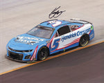 Autographed 2024 Kyle Larson #5 Hendrick Cars Racing Bristol Race photo featuring the Next Gen car. The 8x10 inch glossy photo is hand-signed by Larson and comes with a Certificate of Authenticity (COA).