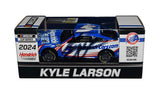 Autographed 2024 Kyle Larson #5 Hendrick Cars Racing Next Gen Camaro diecast car. This collectible, signed through exclusive public and private signings with HOT Pass access, includes a Certificate of Authenticity and a lifetime authenticity guarantee. Ideal gift for NASCAR fans and collectors.