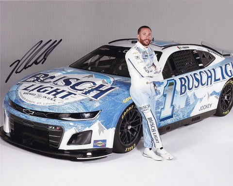 Limited Edition Autographed 2024 Ross Chastain #1 Busch Light Camaro Media Day Photo - Perfect for NASCAR Fans and Collectors