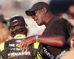 Autographed 2024 Ryan Blaney #12 Menards Racing 8x10 photo featuring his Pit Road chat with Michael Jordan. Signed by Blaney with a Certificate of Authenticity (COA), perfect for sports fans and collectors.