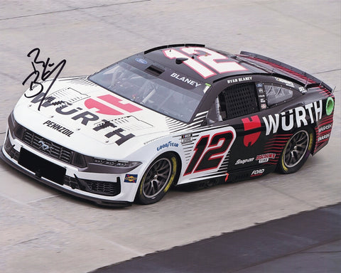 A signed 2024 Ryan Blaney #12 Wurth Racing 8x10 photo from his Bristol race in the Team Penske Mustang. Guaranteed authenticity with COA, making it the perfect addition to any NASCAR memorabilia collection.