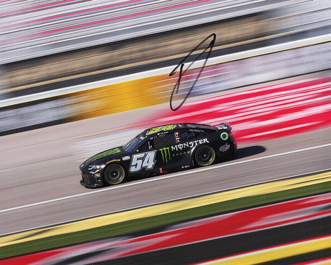 Signed 8x10 photo of Ty Gibbs #54 Monster Racing from Las Vegas Speedway. This exclusive NASCAR collectible comes with COA, making it a valuable addition for any motorsport enthusiast.