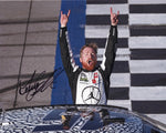 Authentic signed 8x10 photo of Tyler Reddick during his victory celebration at Talladega in 2024, featuring his #45 Jordan Jumpman car. Includes a Certificate of Authenticity (COA), a unique piece for your NASCAR collection.