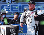Authentic signed 8x10 photo showing Tyler Reddick’s victorious moment at the 2024 Talladega race, with confetti flying and his #45 Jordan Jumpman car in full celebration. Includes Certificate of Authenticity (COA).