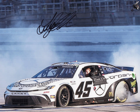 Capture the victory moment of Tyler Reddick’s 2024 Talladega burnout in this signed 8x10 photo. Authenticated with a COA, it’s the ideal gift for any NASCAR fan or memorabilia collector.