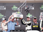 This autographed 8x10 photo captures William Byron’s 2024 COTA Race victory with the trophy presentation. A perfect collectible for NASCAR fans, comes with COA.