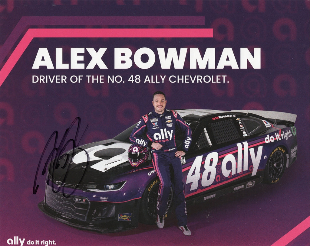 Autographed 2025 Alex Bowman #48 Ally Hero Card NASCAR Photo with COA ...