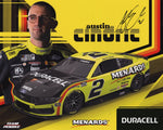 Autographed 2025 8x10 photo of Austin Cindric’s #2 Menards Duracell Ford Mustang from Team Penske. A vibrant NASCAR hero card, great for display or gifting. Includes Certificate of Authenticity. We’re always here to help with any questions about your racing memorabilia.
