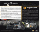 Signed 8x10 NASCAR hero card of Austin Dillon’s 2025 #3 Bass Pro Shops WINCHESTER ride. A colorful, detailed collectible perfect for fans or as a thoughtful gift item.