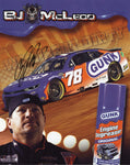 2025 autographed BJ McLeod hero card featuring the #78 Gunk Racing “We Like It Dirty” car. A signed 8x10 NASCAR photo collectible with COA, perfect for display or gifting.
