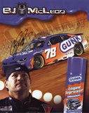 2025 autographed BJ McLeod hero card featuring the #78 Gunk Racing “We Like It Dirty” car. A signed 8x10 NASCAR photo collectible with COA, perfect for display or gifting.