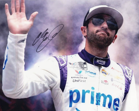 Autographed 8x10 glossy photo of Chase Elliott during 2025 driver introductions, featuring his #9 Prime Chevy car. Comes with COA and is an ideal collectible or gift for NASCAR fans and memorabilia collectors.