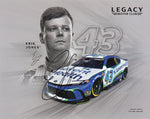 Signed 8x10 NASCAR photo of Erik Jones #43 Advent Health racing for Legacy Motor Club, featuring a crisp autograph on the official hero card. A must-have collectible for NASCAR fans and gift seekers.