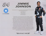 Signed 2025 Jimmie Johnson #84 Daytona 500 Legacy Motor Club hero card featuring the iconic Shaq Car design, perfect for racing enthusiasts and gift giving.