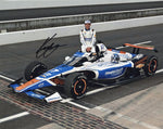Autographed 8x10 photo of Kyle Larson driving the #17 Hendrick Racing car at the 2025 Indianapolis 500. A collectible that honors his historic INDY 500 and NASCAR double run.