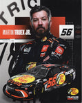 Autographed 2025 Martin Truex Jr. #56 official hero card showing the Bass Pro Shops Daytona 500 race car in action. This 8x10 signed NASCAR photo is ideal for collectors and racing fans alike.