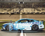 Autographed 8x10 glossy photo of Ross Chastain driving the #1 Busch Light Camaro at the 2025 Daytona 500. A must-have collectible for NASCAR fans and memorabilia collectors.