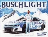 Signed 8x10 glossy photo of Ross Chastain driving the #1 Busch Light Camaro from Trackhouse Racing during the 2025 NASCAR season. An essential collectible for racing fans and memorabilia collectors.