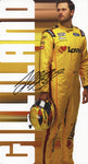 Autographed 8x10 glossy NASCAR photo of Todd Gilliland #34 Loves Racing, showcasing the Front Row Motorsports design. This collectible hero card features a clear signature and is perfect for fans and memorabilia collectors.