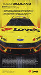Signed Todd Gilliland #34 Loves Racing hero card photo from 2025, featuring Front Row Motorsports branding. A high-quality 8x10 collectible NASCAR picture, ideal for display and gift-giving to racing fans.