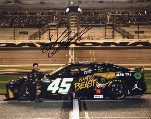 Autographed 8x10 photo of Tyler Reddick’s 2025 #45 Nasty Beast Hard Daytona 500 car. A vibrant NASCAR collectible that makes a great gift for any fan. Includes Certificate of Authenticity. We are always here to help with any questions about your racing memorabilia.
