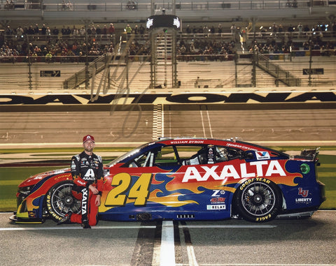 Signed 2025 Daytona 500 photo of William Byron in a proud Pit Road pose next to his #24 car. Glossy 8x10 collectible filled with race-day excitement. Includes COA. Perfect for fans and gift giving. We’re always here to help with any questions about your order.