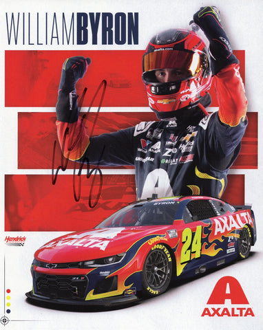 Autographed 8x10 hero card photo of William Byron’s 2025 #24 Axalta Chevrolet from Hendrick Motorsports. A vibrant collectible that makes a great gift. Includes Certificate of Authenticity. We are always here to help with any questions about your NASCAR photo or memorabilia purchase.