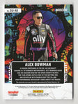 The Alex Bowman 2024 Donruss Racing SUITED UP (Race-Worn Firesuit) Signed card #84/99 with COA. This rare memorabilia card is part of a limited series and includes an authentic signature from Bowman, perfect for NASCAR fans.