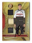 The Austin Cindric 2023 Panini Gold Standard Racing NEWLY MINTED Triple Relic signed NASCAR card with COA. Featuring race-used memorabilia and Cindric’s signature, this rare collectible is an excellent addition to any fan’s collection.