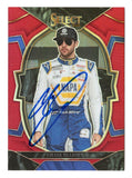Chase Elliott 2023 Panini Chronicles Select Red Prizm Insert card, numbered #41/99. This autographed NASCAR collectible includes COA and lifetime authenticity guarantee, making it a perfect gift for fans and collectors.