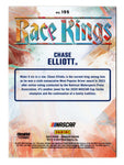Chase Elliott 2024 Donruss Optic Racing Race Kings autographed card. A unique NASCAR collectible with COA and lifetime authenticity guarantee, making it the perfect gift for any racing fan.