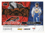 Chase Elliott’s signature on the 2024 Donruss Racing Unleashed card. A collectible NASCAR trading card with bold colors and a Certificate of Authenticity.