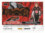 The autographed Christopher Bell 2024 Donruss Racing Unleashed card with COA, showing off Bell’s signature and a high-impact design, perfect for fans and collectors alike.