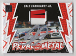 Dale Earnhardt Jr. autographed 2024 Donruss Racing PEDAL TO THE METAL card with 3-color race-used sheet metal relic. Includes Certificate of Authenticity (COA) and authenticity guarantee. Ideal for collectors.