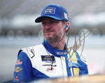 Autographed 8x10 glossy photo of Dale Earnhardt Jr. in the #88 Hellmann’s Racing Xfinity car at Bristol Motor Speedway pit road. A prized NASCAR collectible with COA for fans and collectors.