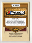 Rare autographed Jesse Little NASCAR card from the 2023 Panini Gold Standard Racing set, showcasing triple relic race-used memorabilia. Includes COA and authenticity guarantee. Ideal for collectors.