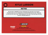 A signed Kyle Larson 2023 Donruss Racing RETRO trading card, showcasing the #5 Hendrick Team. The card comes with a COA, making it a perfect addition to any NASCAR collection.