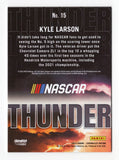 The Kyle Larson 2023 Panini Chronicles Racing THUNDER Red Parallel card #66/99, signed by the NASCAR legend. A rare piece for collectors with COA and lifetime authenticity guarantee.