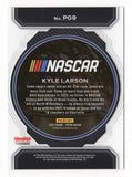 The autographed Kyle Larson 2023 Panini Prizm Racing POT OF GOLD card, featuring Larson’s bold signature and gold accents. A rare collectible with COA and lifetime authenticity guarantee.