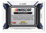 The autographed Kyle Larson 2023 Panini Prizm VICTORY LANE BOUND NASCAR card, showcasing Larson’s signature and the sleek silver design. Perfect for collectors, with COA and lifetime authenticity guarantee.