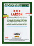 Kyle Larson’s signature on the 2024 Donruss Optic Racing NASCAR card, a must-have collectible for any fan. Features a high-quality finish and includes a COA for authenticity.