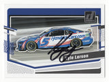 The signed Kyle Larson 2024 Donruss Racing (#5 Hendrick Next Gen Car) card, featuring his signature and a bold design of his #5 Hendrick Motorsports car. Includes COA for authenticity.