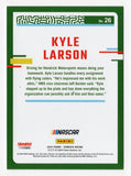 The signed Kyle Larson 2024 Donruss Racing RED & BLUE PARALLEL NASCAR card with COA. A limited-edition collectible showcasing Larson's signature and the powerful design of his #5 Hendrick car. Perfect for any NASCAR fan.
