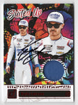 Kyle Larson autographed 2024 Donruss Racing SUITED UP card featuring a race-worn firesuit relic. Numbered #73/99, this card includes a Certificate of Authenticity (COA) for guaranteed value and authenticity.