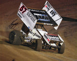This autographed 8x10 photo features Kyle Larson in his #57 Finley Farms Racing Sprint Car, captured during a dirt race. Signed by Larson and comes with a Certificate of Authenticity, making it a valuable addition to any NASCAR or dirt racing collection.