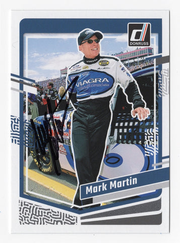 This 2024 Donruss Racing Mark Martin #6 Roush Ford Team card is an essential collectible for NASCAR fans. Signed by the racing legend, it includes a COA and is the perfect gift for any collector.